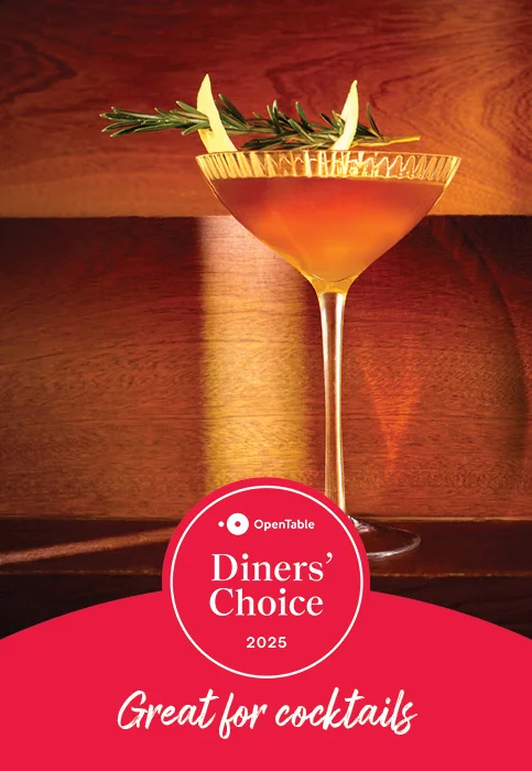 Voted “Great for Cocktails” by OpenTable